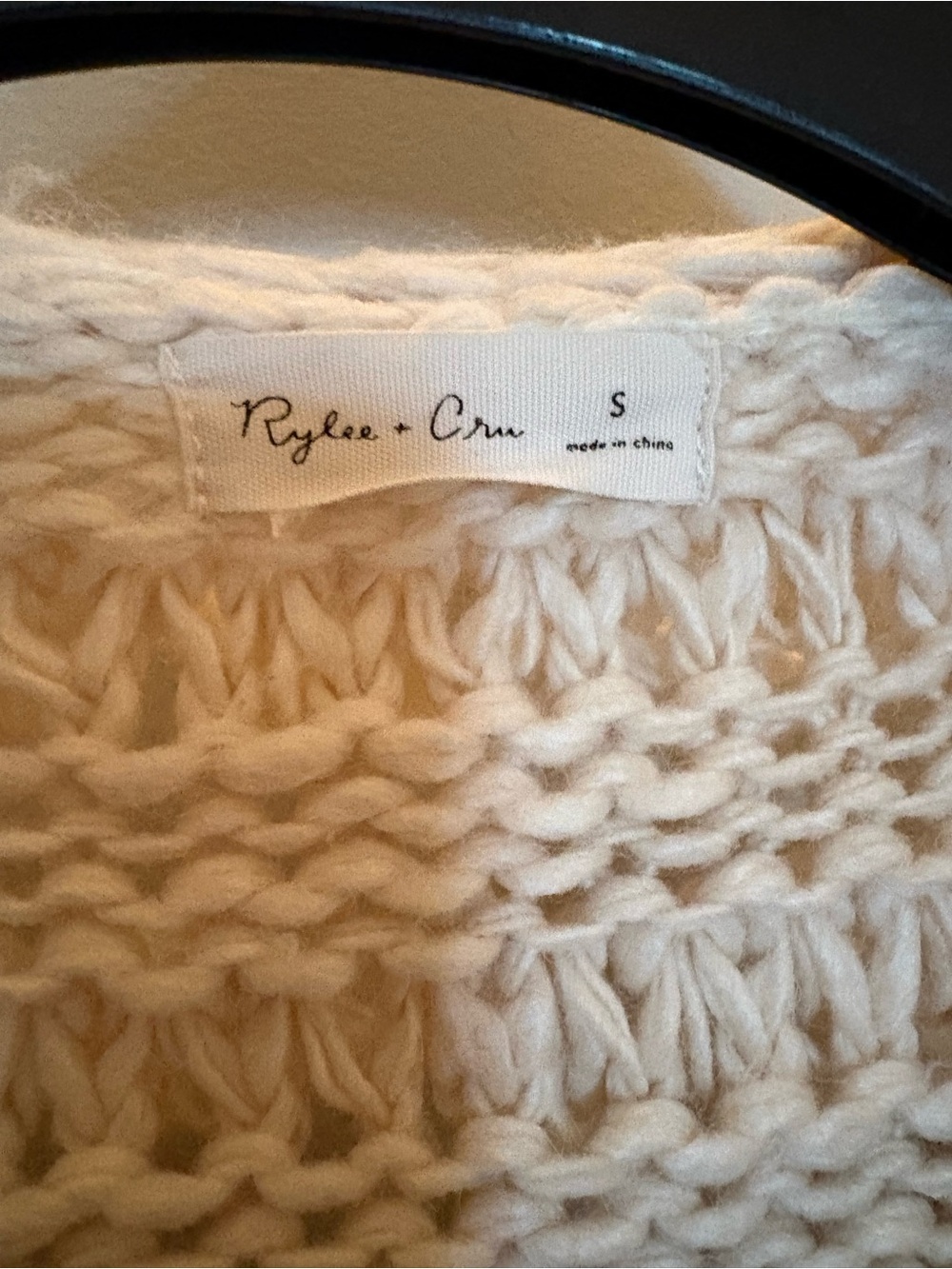 Rylee + Cru Soft Cream Loop-Textured Open Cardigan - Picture 6 of 7